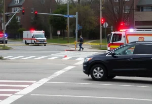 Intersection where pedestrian accident occurred