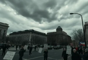 A symbolic representation of political unrest in America.