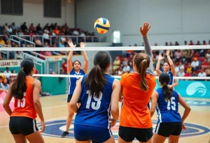 Providence College volleyball team competing against Butler University