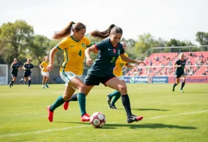 Providence College Women's Soccer team playing in a match
