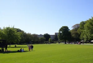 A view of a community park in Providence, reflecting a peaceful atmosphere.