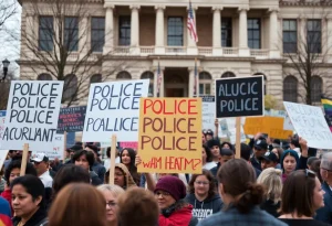 Protesters advocating for police accountability in Providence