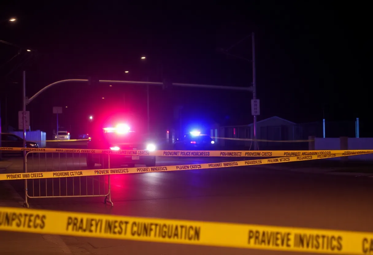Police investigation scene in Providence after stabbings