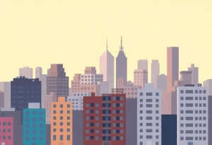 Illustration of Providence skyline representing rent stabilization.