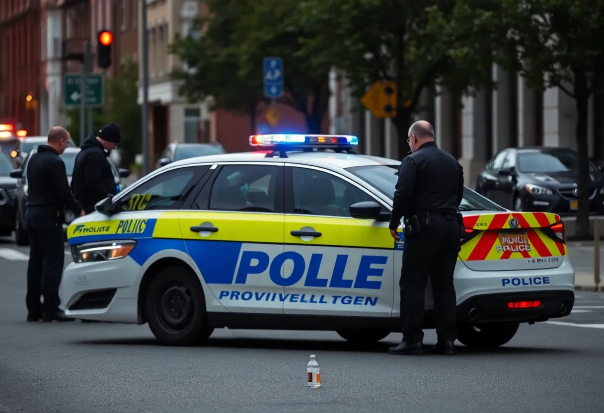 Emergency responders at the scene of a stabbing in Providence, R.I.