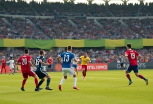 Providence College men's soccer team celebrating their victory.