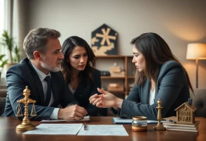 Tense real estate negotiation scene symbolizing ethical conflicts