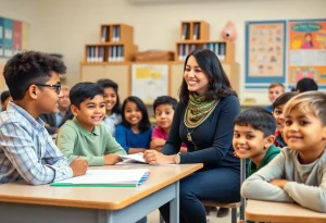 Classroom of engaged students in Rhode Island