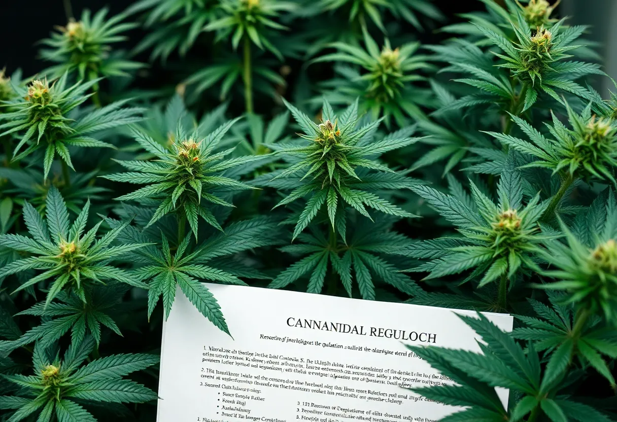 Overview of cannabis plants symbolizing regulatory practices