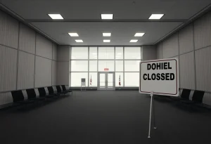 Empty federal office building in Rhode Island during shutdown