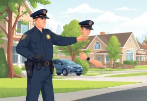 Police officers conducting an arrest in Rhode Island