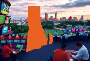 Illustration depicting the expansion of sports betting options in Rhode Island.