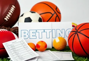 A visual representation of sports betting in Rhode Island featuring various sports and betting elements.