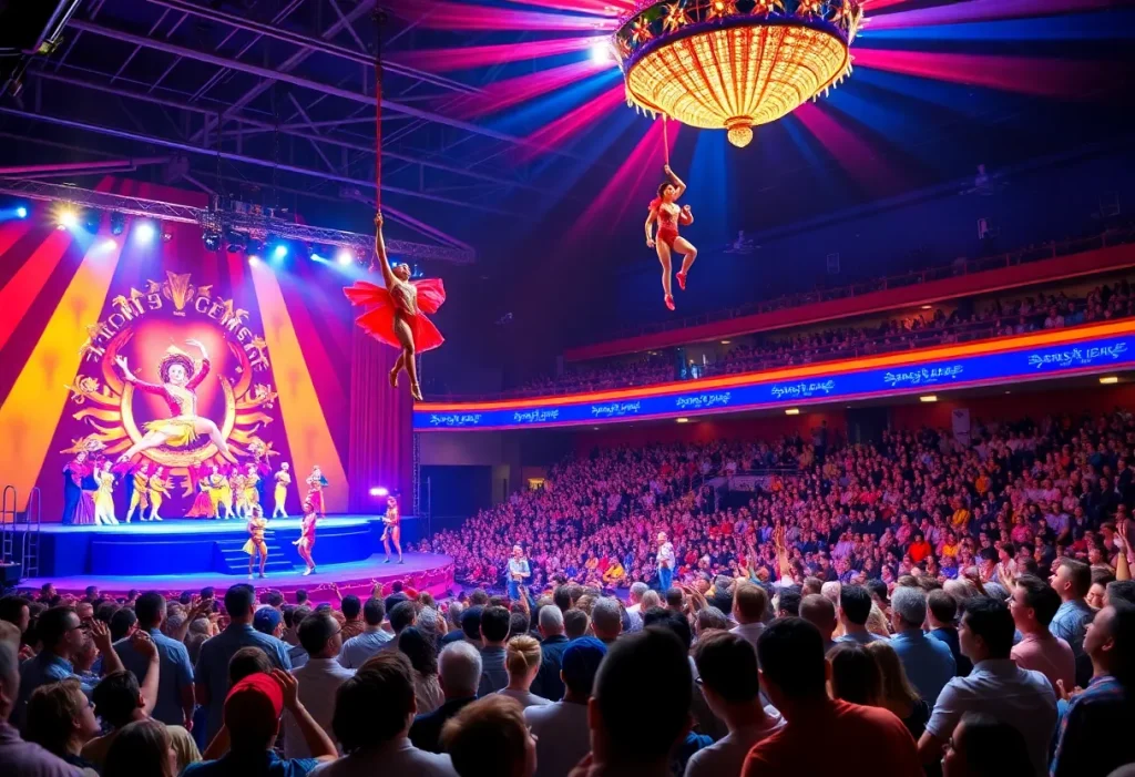 Ringling Bros. circus scene with performers and audience
