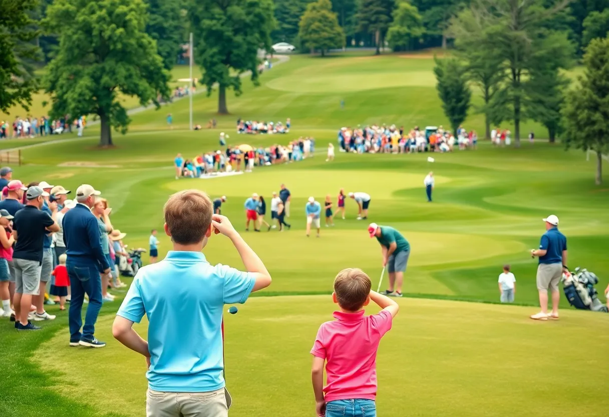 View of young golfers at Springfield Golf Tournament