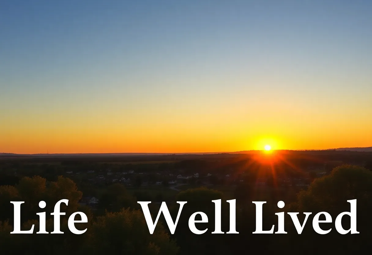 A serene sunset reflecting tranquility over a quiet town.