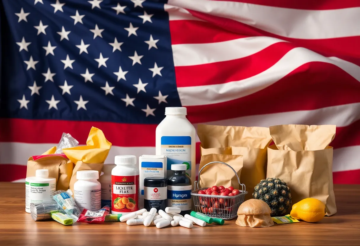 Conceptual image depicting consumer goods affected by tariffs