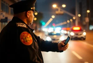 Providence police conducting a nighttime traffic stop