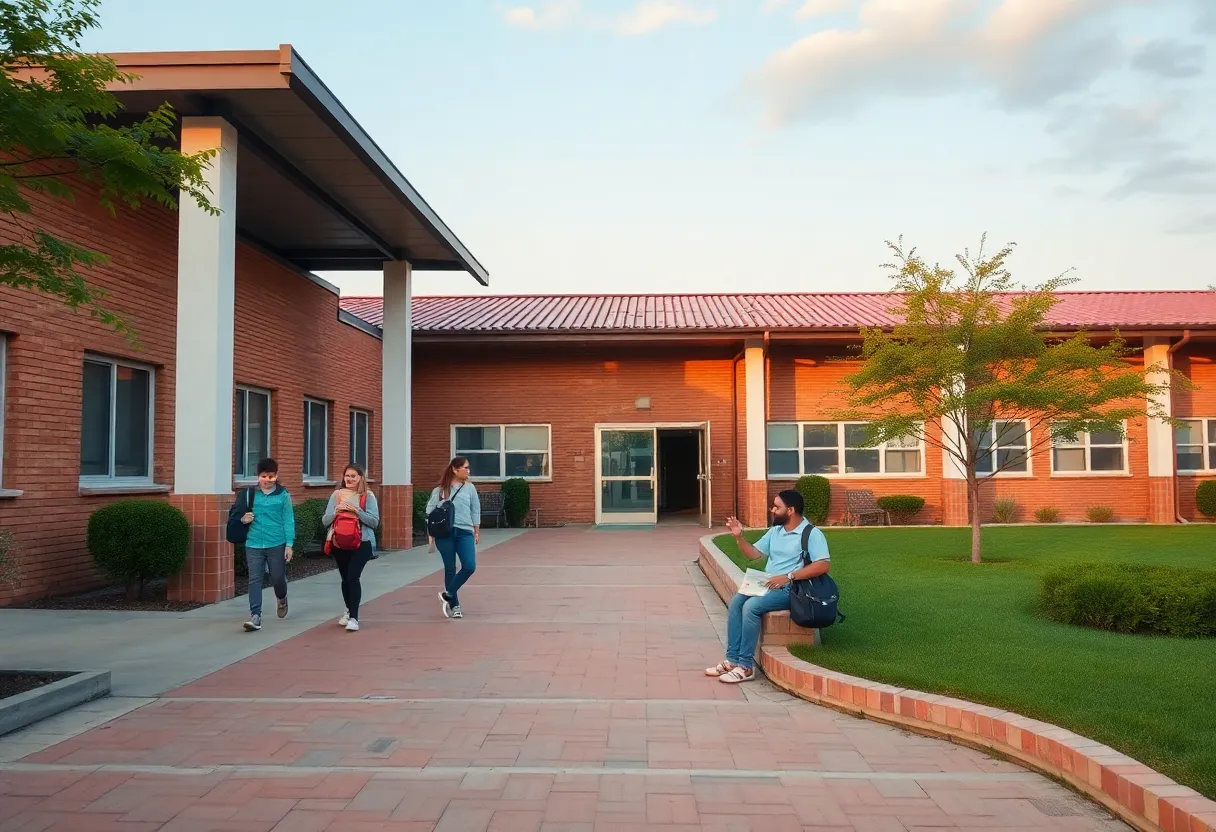 A tranquil view of Lonsdale Elementary School representing the educational legacy of Helen McCarthy Boyd.