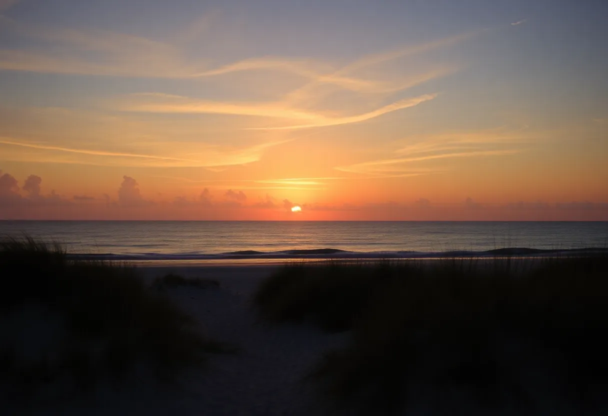 Sunset over Vero Beach ocean