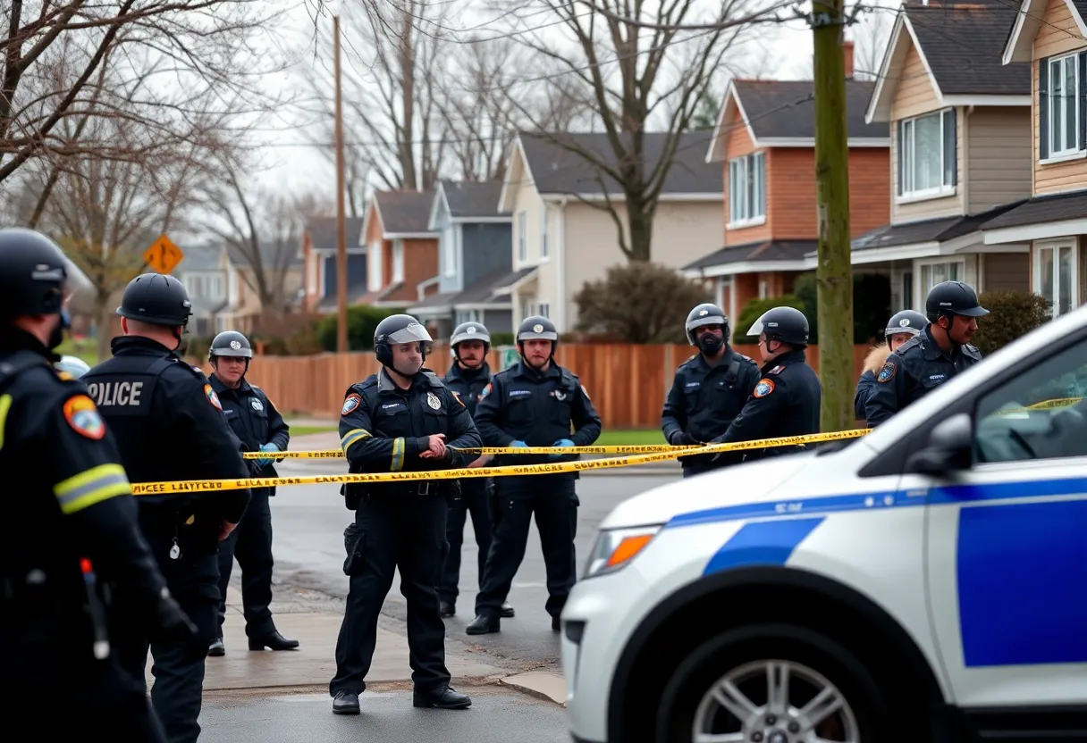 Police officers responding to an incident in Warwick