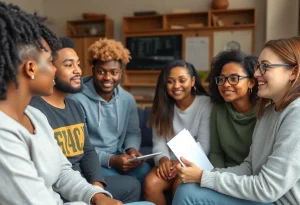 Youth discussing overdose prevention strategies in a community center