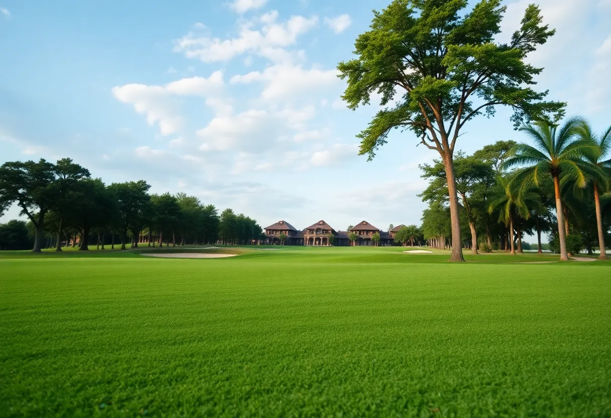 Golfers participating in a charity tournament