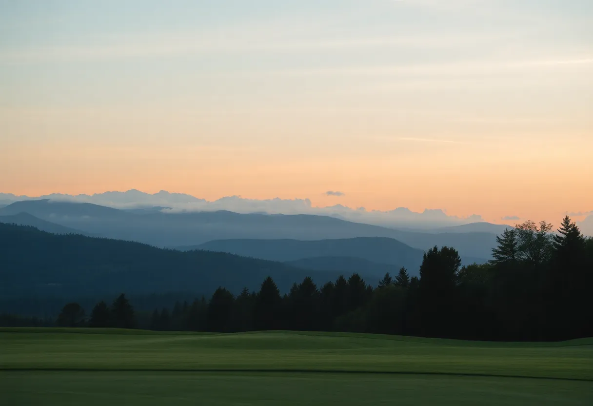 A scenic view of a golf course in Rhode Island
