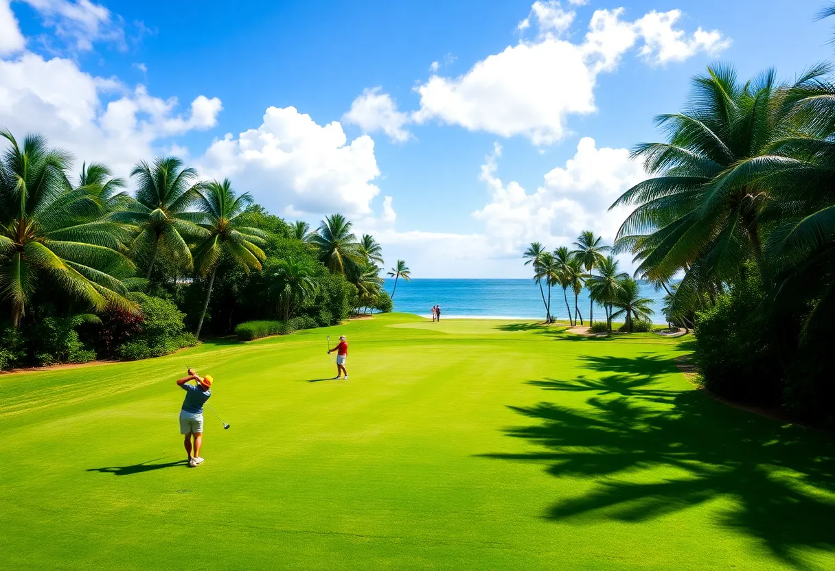 Golfers of Providence College Men's Golf Team at Dorado Beach