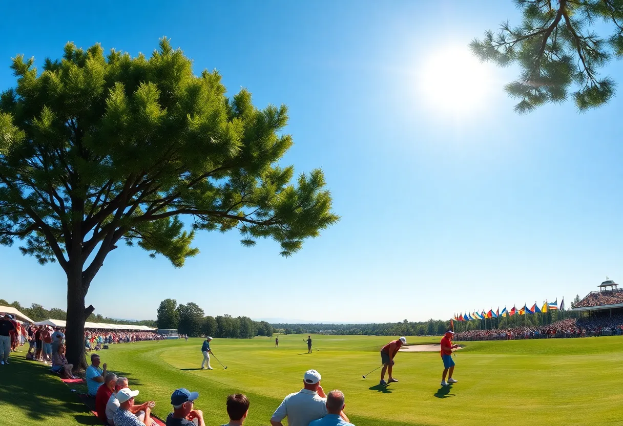 Golfer practicing at a local qualifying site for the U.S. Open