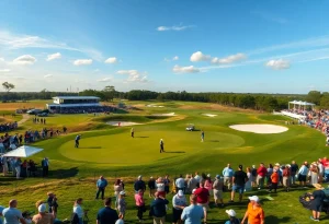 Golf tournament featuring the Merrimack Warriors team