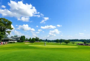 A picturesque scene from the Seminole Pro-Member tournament, featuring golf players and lush course.