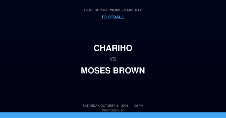 Chariho vs. Moses Brown — Football Game Day — Providence, RI — Oct 31, 2026