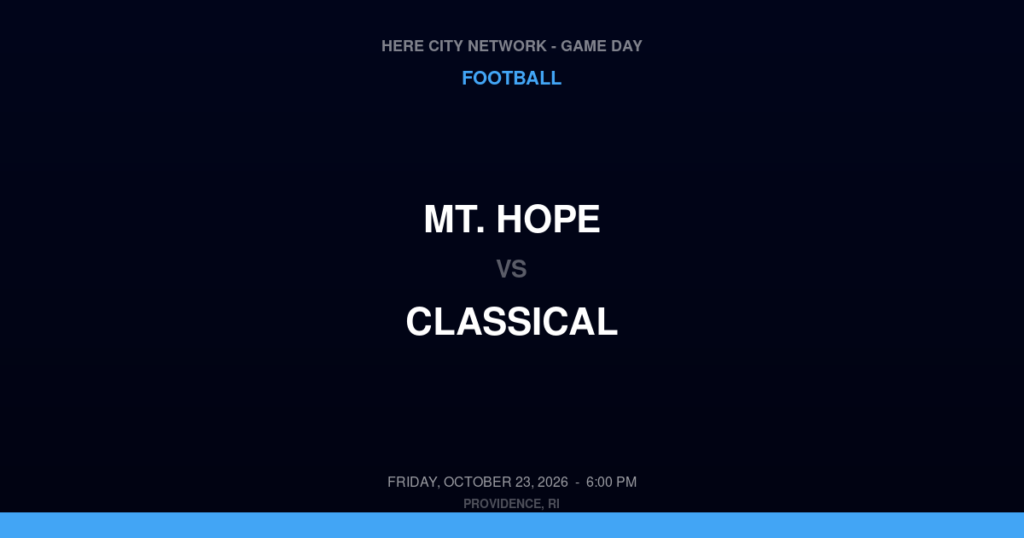 Mt. Hope vs. Classical — Football Game Day — Providence, RI — Oct 23, 2026