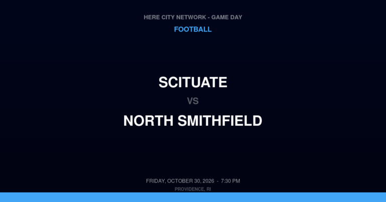 Scituate vs. North Smithfield — Football Game Day — North Smithfield, RI — Oct 30, 2026